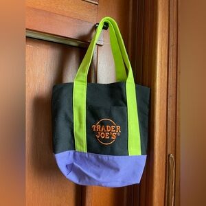 Trader Joe's Black and Purple Tote Bag